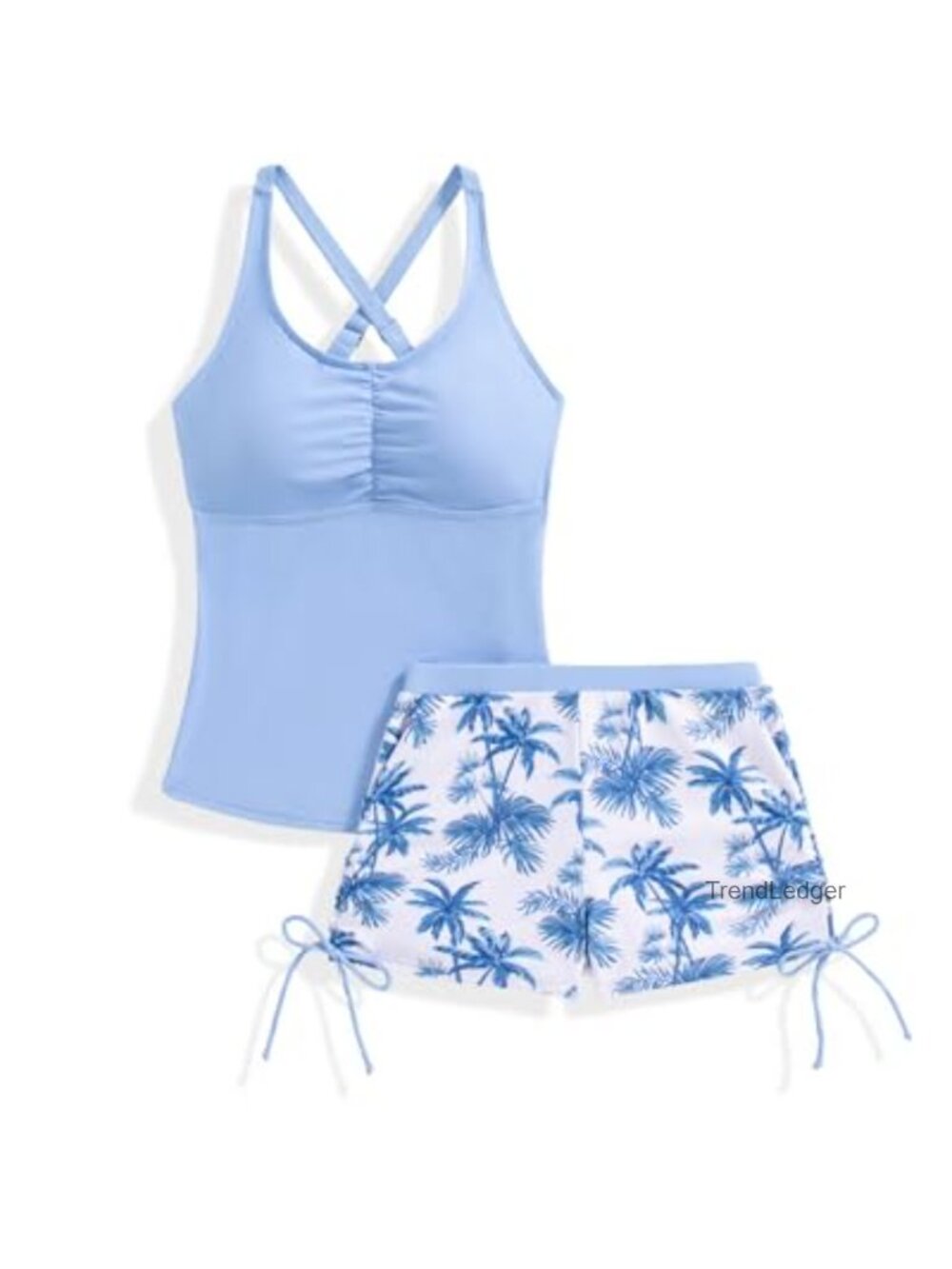 Girls Tankini Swimsuit Set with Shorts Pockets Quick Dry
